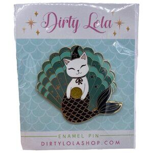 Dirty Lola Enamel Pin Magical Mermaid Cat Witch Artist Made Cat Lovers Gift